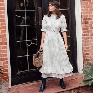 CHRISTY DAWN Linden Blue and White Stripe Size Medium